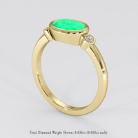 0.94 Ct. Emerald Ring, 18K Yellow Gold 2