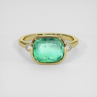3.06 Ct. Emerald Ring, 18K Yellow Gold 1