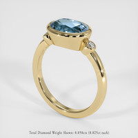 1.71 Ct. Blue Aquamarine Ring, 18K Yellow Gold 2
