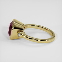 3.98 Ct. Purplish Pink Rhodolite Garnet Ring, 18K Yellow Gold 4