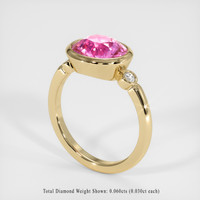 3.34 Ct. Pink Sapphire Ring, 18K Yellow Gold 2