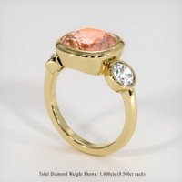 5.19 Ct. Padparadscha Sapphire Ring, 18K Yellow Gold 2