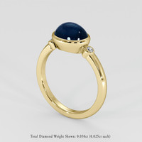 3.66 Ct. Bluish Green Sapphire Ring, 18K Yellow Gold 2