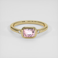 1.04 Ct. Pink Sapphire Ring, 18K Yellow Gold 1