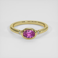0.72 Ct. Pinkish Purple Sapphire Ring, 18K Yellow Gold 1