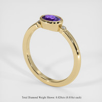0.74 Ct. Purple Sapphire Ring, 18K Yellow Gold 2