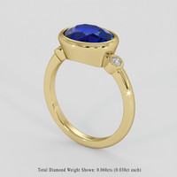 3.44 Ct. Blue Sapphire Ring, 18K Yellow Gold 2