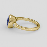 3.44 Ct. Blue Sapphire Ring, 18K Yellow Gold 4