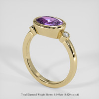 2.03 Ct. Pinkish Purple Sapphire Ring, 18K Yellow Gold 2