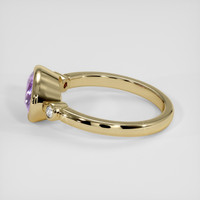 2.03 Ct. Pinkish Purple Sapphire Ring, 18K Yellow Gold 4