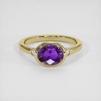 1.97 Ct. Pinkish Purple Sapphire Ring, 18K Yellow Gold 1