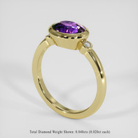 1.97 Ct. Pinkish Purple Sapphire Ring, 18K Yellow Gold 2