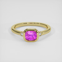 0.85 Ct. Pinkish Purple Sapphire Ring, 18K Yellow Gold 1