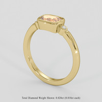 0.99 Ct. Padparadscha Sapphire Ring, 18K Yellow Gold 2