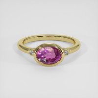 1.50 Ct. Pinkish Purple Sapphire Ring, 18K Yellow Gold 1