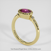 1.50 Ct. Pinkish Purple Sapphire Ring, 18K Yellow Gold 2