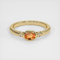 0.36 Ct. Padparadscha Sapphire Ring, 18K Yellow Gold 1