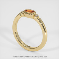 0.36 Ct. Padparadscha Sapphire Ring, 18K Yellow Gold 2