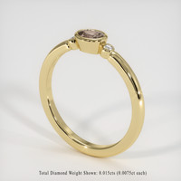 0.38 Ct. Brown Sapphire Ring, 18K Yellow Gold 2