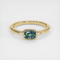 0.88 Ct. Sapphire Ring, 18K Yellow Gold 1