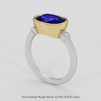 4.43 Ct. Blue Sapphire Ring, 14K Yellow & White 2