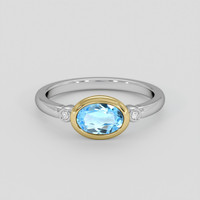 0.87 Ct. Blue Topaz Ring, 14K Yellow & White 1