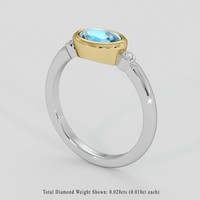0.87 Ct. Blue Topaz Ring, 14K Yellow & White 2