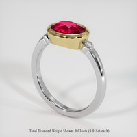 2.03 Ct. Ruby Ring, 14K Yellow & White 2