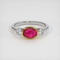 1.31 Ct. Ruby Ring, 14K Yellow & White 1
