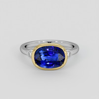 4.43 Ct. Blue Sapphire Ring, 18K Yellow & White 1