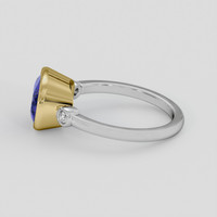 4.43 Ct. Blue Sapphire Ring, 18K Yellow & White 4