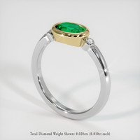 0.72 Ct. Emerald Ring, 18K Yellow & White 2