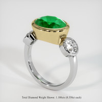 3.90 Ct. Emerald Ring, 18K Yellow White 2