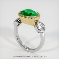 3.90 Ct. Emerald Ring, 18K Yellow & White 2