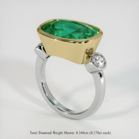 6.36 Ct. Emerald Ring, 18K Yellow & White 2