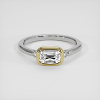 1.24 Ct. White Sapphire Ring, 18K Yellow & White 1