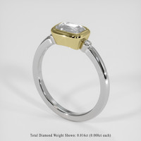 1.24 Ct. White Sapphire Ring, 18K Yellow & White 2