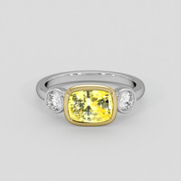 2.68 Ct. Yellow Sapphire Ring, 18K Yellow & White 1