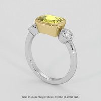 2.68 Ct. Yellow Sapphire Ring, 18K Yellow & White 2