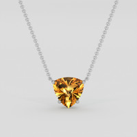 8.44 Ct. Yellowish Orange Citrine Necklace, Platinum 950 1