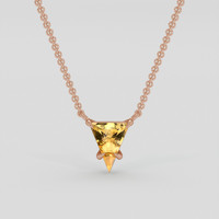 0.47 Ct. Yellow Sapphire Necklace, 14K Rose Gold 1