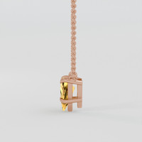 0.47 Ct. Yellow Sapphire Necklace, 14K Rose Gold 3