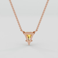 0.47 Ct. Yellow Sapphire Necklace, 14K Rose Gold 4