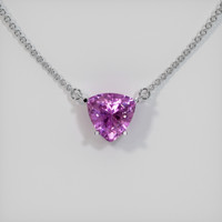 0.88 Ct. Sapphire Necklace, 14K White Gold 1