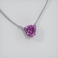 0.88 Ct. Sapphire Necklace, 14K White Gold 2