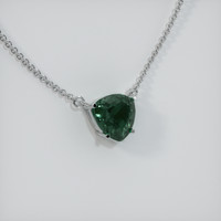 1.65 Ct. Bluish Green Sapphire Necklace, 14K White Gold 2