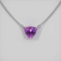 0.52 Ct. Sapphire Necklace, 14K White Gold 1