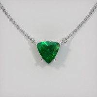 1.42 Ct. Emerald  Necklace - 18K White Gold