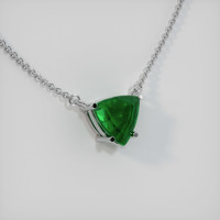 1.42 Ct. Emerald  Necklace - 18K White Gold
