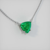 1.53 Ct. Emerald  Necklace - 18K White Gold
